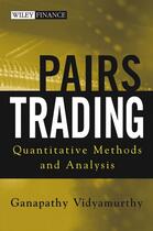 Couverture du livre « PAIRS TRADING - QUANTITATIVE METHODS AND ANALYSIS » de Ganapathy Vidyamurthy aux éditions Wiley