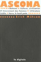 Couverture du livre « Ascona » de Erich Muhsam aux éditions La Digitale