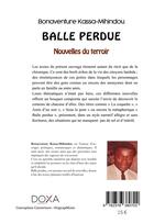 Couverture du livre « La balle perdue » de Bonaventure Kassa-Mihindou aux éditions La Doxa