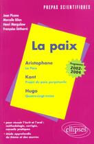 Couverture du livre « Paix (la) » de Bilon/Detharre aux éditions Ellipses