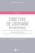 Couverture du livre « Code civil de Louisiane » de Olivier Moreteau aux éditions Ste De Legislation Comparee
