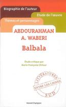 Couverture du livre « Balbala ; Abdourahman Ali Waberi » de Marie-Francoise Chitour aux éditions Honore Champion