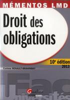 Couverture du livre « Droit des obligations (10e édition) » de Corinne Renault-Brahinsky aux éditions Gualino