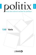 Couverture du livre « Politix 2021/4 - 136 - varia » de  aux éditions De Boeck Superieur