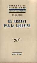 Couverture du livre « En Passant Par Lorraine » de Hamp P aux éditions Gallimard