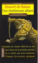 Couverture du livre « Une ténébreuse affaire » de Honoré De Balzac aux éditions Pocket
