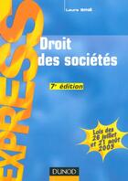 Couverture du livre « Droit Des Societes (7e Edition) » de Laure Sine aux éditions Dunod