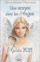 Couverture du livre « Une annee avec les anges ; agenda 2021 » de Marie-Chantal Martineau aux éditions Dauphin Blanc