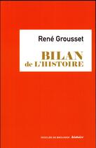 Couverture du livre « Bilan de l'histoire » de Rene Grousset aux éditions Desclee De Brouwer