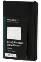 Couverture du livre « Agenda semainier-carnet 2014 poche noir couverture souple » de Moleskine aux éditions Moleskine Papet