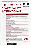 Couverture du livre « Documents d'actualite internationale t.22 » de Documents D'Actualite Internationale aux éditions Documentation Francaise