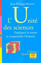 Couverture du livre « L'unite des sciences » de Jean-Philippe Ravoux aux éditions Le Pommier