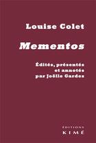 Couverture du livre « Mementos » de Louise Colet aux éditions Kime
