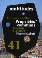 Couverture du livre « Propriétés / communs » de  aux éditions Amsterdam