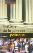 Couverture du livre « Histoire de la pensée politique (2e édition) » de Chabot Jl aux éditions Pu De Grenoble