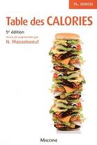 Couverture du livre « Table des calories, 5e ed. » de Philippe Dorosz aux éditions Maloine