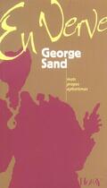 Couverture du livre « Georges sand en verve » de Sand Georges aux éditions Horay