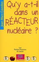 Couverture du livre « Qu'y a-t-il dans un réacteur nucléaire ? » de Jean-Marc Cavedon aux éditions Le Pommier