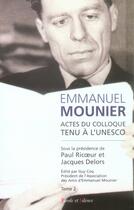 Couverture du livre « Emmanuel mounier, l'actualité d'un grand témoin t.2 » de  aux éditions Parole Et Silence