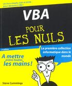 Couverture du livre « Vba Pour Les Nuls » de Steve Cummings aux éditions First Interactive