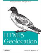 Couverture du livre « HTML5 geolocation » de Anthony T Holdener Iii aux éditions O Reilly