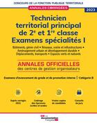 Couverture du livre « Technicien territorial principal de 2e et 1re classes 2023 spécialités I : catégorie B » de  aux éditions Documentation Francaise