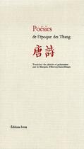 Couverture du livre « Poésies de l'époque des Thang » de  aux éditions Ivrea