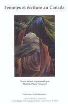 Couverture du livre « Femmes et ecritures au canada » de Pitavy Souques aux éditions Pu De Dijon