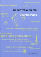Couverture du livre « 56 Lettres A Un Ami » de Georges Perec aux éditions Le Bleu Du Ciel