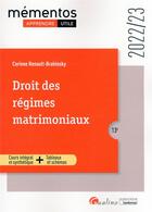 Couverture du livre « Droit des régimes matrimoniaux (édition 2022/2023) » de Caroline Renault-Brahinsky aux éditions Gualino