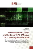 Couverture du livre « Developpement d'une methode par CPG-SM pour le screening des steroïdes : Stratégie de développement d'une méthode par CPG-SM pour le screening des stéroïdes » de Safta aux éditions Editions Universitaires Europeennes