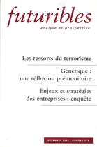 Couverture du livre « LES RESSORTS DU TERRORISME. GENETIQUE : UNE REFLEXION PREMONITOIRE » de Masters/Modiano aux éditions Futuribles