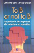 Couverture du livre « To b or not to b » de  aux éditions Pearson