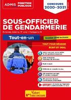 Couverture du livre « Concours sous-officier de gendarmerie ; externe, interne, 3e voie ; catégorie B ; sessions 2019 incluses (édition 2020/2021) » de Marc Dalens aux éditions Studyrama