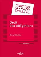 Couverture du livre « Droit des obligations » de Remy Cabrillac aux éditions Dalloz