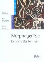 Couverture du livre « Morphogenèse ; l'origine des formes » de Bourgine/Lesne aux éditions Belin Education