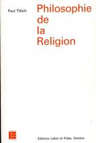 Couverture du livre « Philosophie de la religion lab » de  aux éditions Labor Et Fides