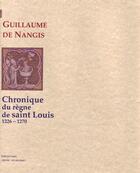 Couverture du livre « Chronique du règne de Saint Louis (1226-1270) » de Guillaume De Nangis aux éditions Paleo