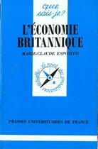 Couverture du livre « L'economie britannique qsj 1085 » de Esposito M.C. aux éditions Que Sais-je ?