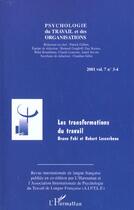 Couverture du livre « Les transformations du travail - vol07 » de  aux éditions L'harmattan