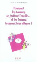 Couverture du livre « Pourquoi les hommes se grattent l'oreille... et les femmes tournent leur alliance ? » de Pease Allan aux éditions First