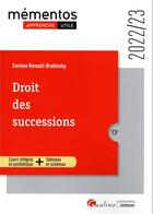 Couverture du livre « Droit des successions : une présentation des principes organisant l'ouverture de la succession, les conditions nécessaires pour succéder ainsi que les modalités de classement des héritiers (13e édition) » de Corinne Renault-Brahinsky aux éditions Gualino