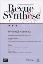 Couverture du livre « Revue De Synthese T.133 ; 6e Série T.3 ; Heuristique Des Langues » de  aux éditions Springer