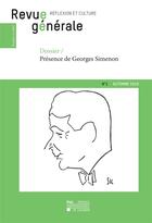 Couverture du livre « Revue generale n 1 automne 2019 - presence de georges simenon » de Frederic Saenen aux éditions Pu De Louvain