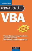 Couverture du livre « Formation à vba » de Maniez Dominique aux éditions Dunod