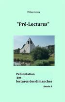Couverture du livre « Pré-lectures A » de Philippe Lestang aux éditions Books On Demand