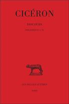 Couverture du livre « Discours. Tome XIX : Philippiques I-IV » de Ciceron aux éditions Belles Lettres
