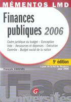 Couverture du livre « Finances publiques 2006 (9e édition) » de Francois Chouvel aux éditions Gualino