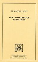 Couverture du livre « De la connaissance de soi-même Tome 3 » de Francois Lamy aux éditions Pu De Dijon
