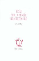Couverture du livre « Essai sur la pensee reactionnaire » de Cioran aux éditions Fata Morgana